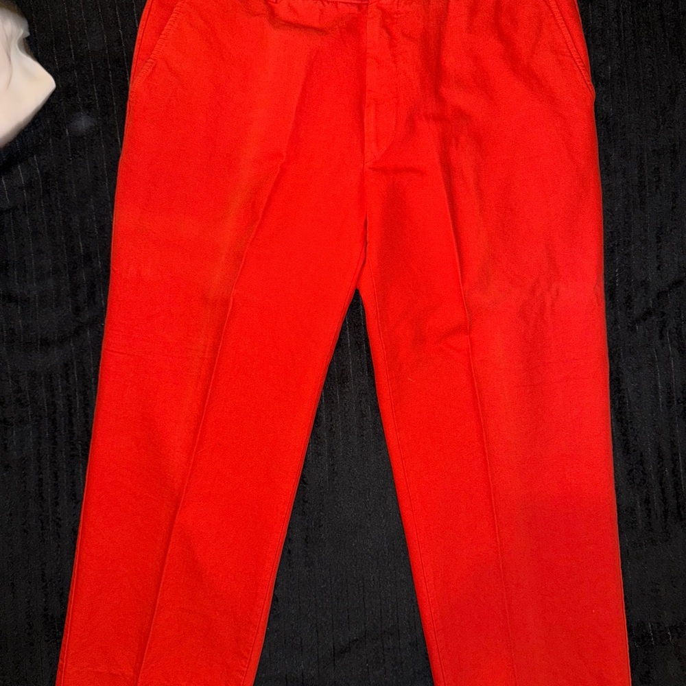 Men's Custom Couture Domenico Vacca Blood Orange Pants Size 36
